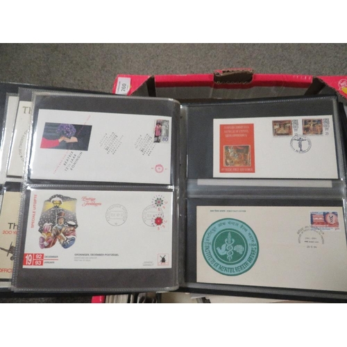 260 - A TRAY OF FIRST DAY COVERS, STAMPS ETC