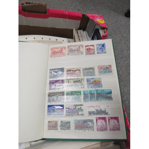 260 - A TRAY OF FIRST DAY COVERS, STAMPS ETC