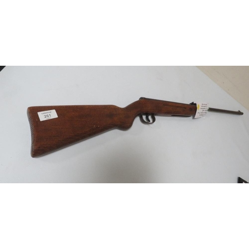 261 - GECADO MODEL 25 VINTAGE AIR RIFLE . 177 CAL' GERMAN MADE. 15 3/4 HINGED BARREL, FRONT BLADE SLIGHT, ... 