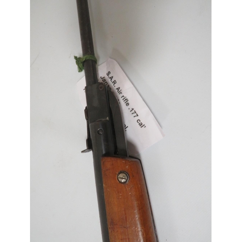 262 - S.A.R AIR RIFLE 177 CAL' JAPAN MADE 16 1/2 HINGED BARREL, FRONT BLADE SIGHT, REAR 