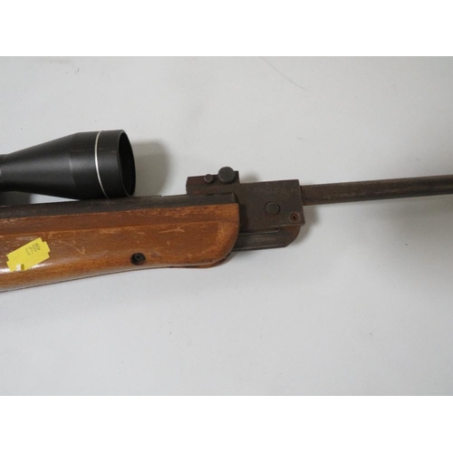 269 - A VINTAGE WEBLEY & SCOTT LIMITED BIRMINGHAM POINT 22 AIR RIFLE WITH LATER TELESCOPIC SIGHT