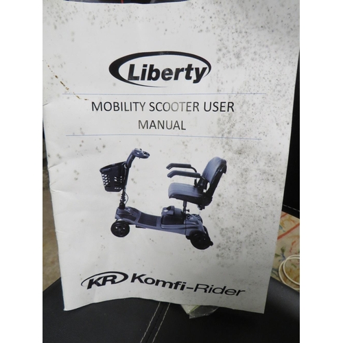 608 - A LIBERTY KOMFI RIDER MOBILITY SCOOTER WITH KEYS - WORKING AT TIME OF CONSIGNMENT HOWEVER WE OFFER N... 