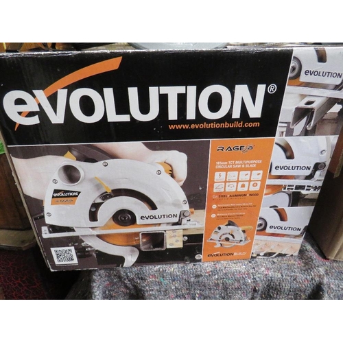 622 - A BOXED EVOLUTION CIRCULAR RIP DROP SAW - APPEARS UNUSED