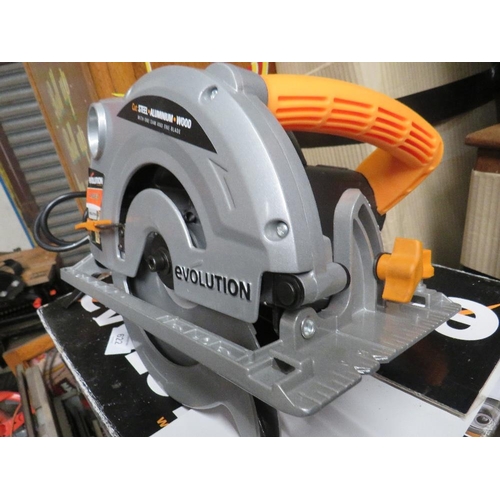 622 - A BOXED EVOLUTION CIRCULAR RIP DROP SAW - APPEARS UNUSED