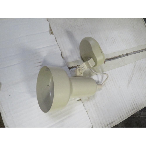 631 - TWO LARGE BOXES OF WALL LIGHTS TO INCLUDE CREAM AND RED EXAMPLES