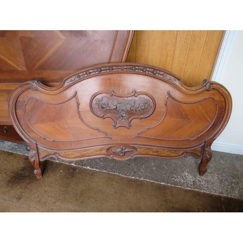 862 - AN ANTIQUE FRENCH DOUBLE BED W-153 CM ( NO IRONS )