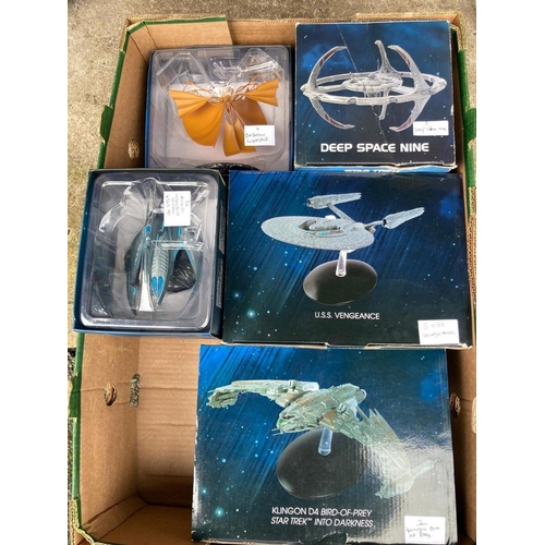 93 - FIVE DIFFERENT BOXED EAGLEMOSS STAR TREK SPACECRAFT TO INC USS VENGEANCE, KLINGON D4 BIRD OF PREY, D... 