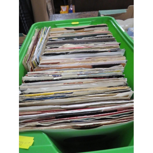 128 - TWO BOXES OF SINGLE TO INCLUDE MIDGE URE, BLONDIE ETC