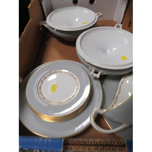 132 - TWO TRAYS OF TEA/DINNER WARE ETC