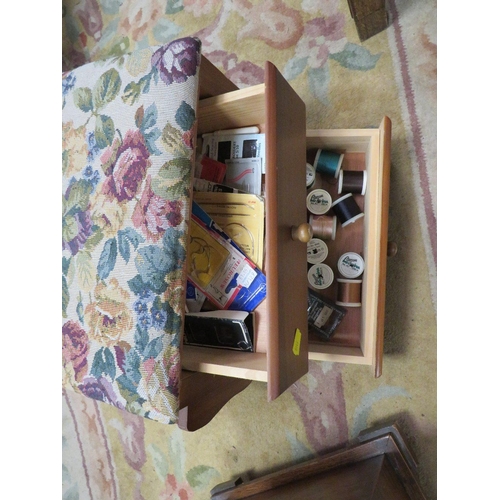 135 - A VINTAGE ART DECO SEWING BOX PLUS ANOTHER