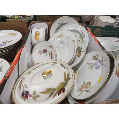 142 - THREE BOXES OF ROYAL WORCESTER EVESHAM A/F