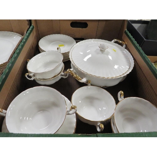 149 - TWO TRAYS OF ROYAL ALBERT VAL D'OR DINNER WARE