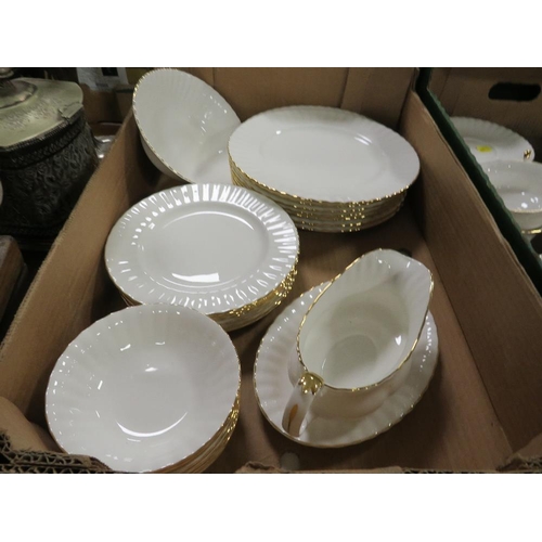 149 - TWO TRAYS OF ROYAL ALBERT VAL D'OR DINNER WARE