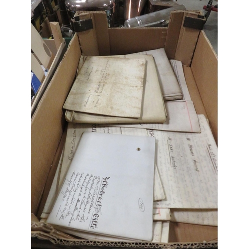 151 - BOX OF VINTAGE DEEDS