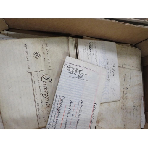 151 - BOX OF VINTAGE DEEDS