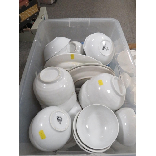 191 - TWO BOXES OF WHITE TABLEWARE