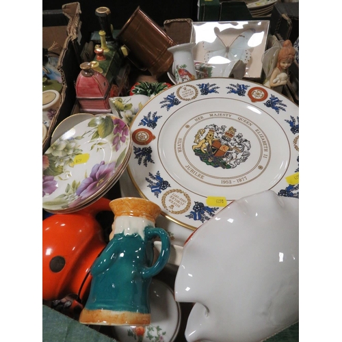 199 - FOUR TRAYS OF ASSORTED CERAMICS ETC TO INCLUDE COALPORT