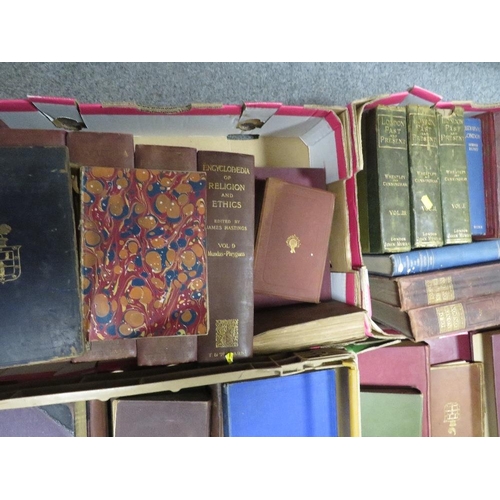 206 - SIX TRAYS OF ANTIQUE AND OTHER BOOKS TO INCLUDE WHEATLEY AND CUNNINGHAM LONDON  PAST AND PRESENT JOH... 