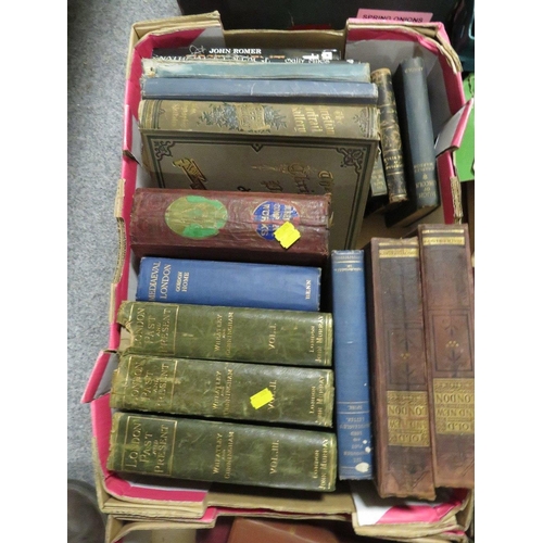 206 - SIX TRAYS OF ANTIQUE AND OTHER BOOKS TO INCLUDE WHEATLEY AND CUNNINGHAM LONDON  PAST AND PRESENT JOH... 