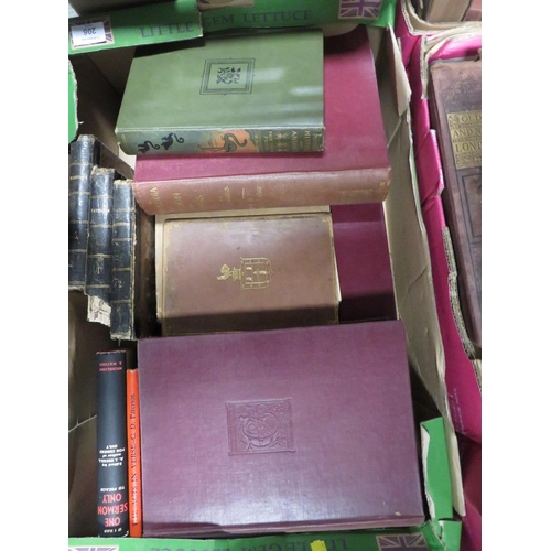 206 - SIX TRAYS OF ANTIQUE AND OTHER BOOKS TO INCLUDE WHEATLEY AND CUNNINGHAM LONDON  PAST AND PRESENT JOH... 