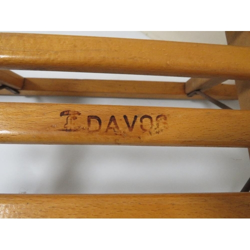 217 - A VINTAGE DAVOS WOODEN SLEDGE