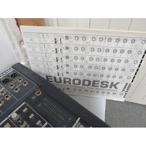 222 - A EURO DESK MODEL MX2442A 24 CHANNEL 4 -BUS RECORDING/LIVE MIXER BY BEHRINGER