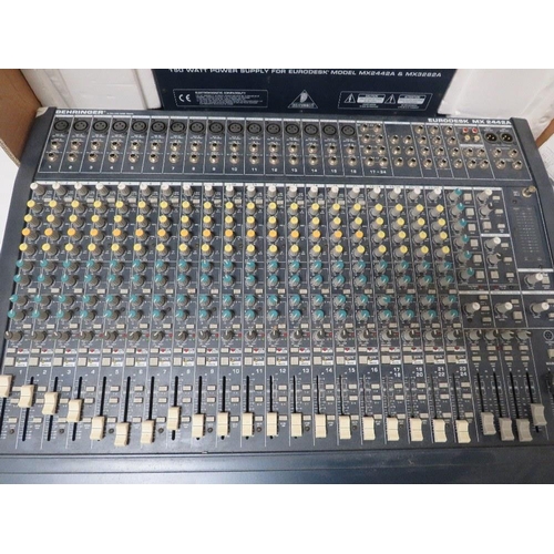 222 - A EURO DESK MODEL MX2442A 24 CHANNEL 4 -BUS RECORDING/LIVE MIXER BY BEHRINGER