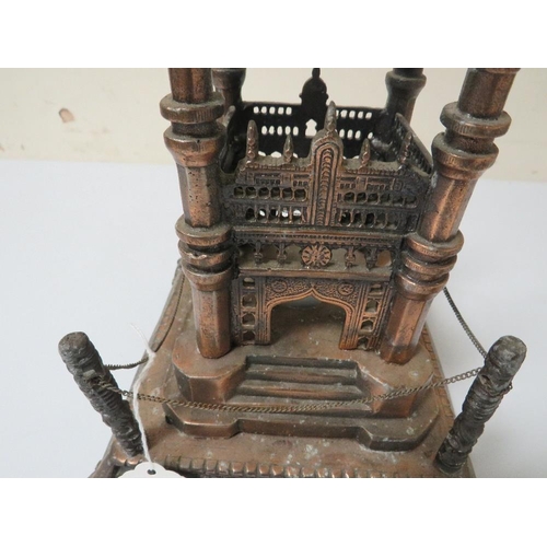 233 - A VINTAGE METAL MODEL OF AN EASTERN TEMPLE