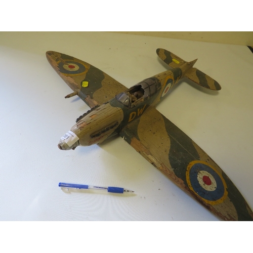 281 - A VINTAGE SCRATCH BUILT MODEL OF HURRICANE /SPITFIRE