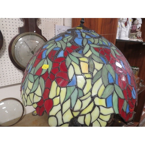 290 - A LARGE FIGURATIVE TABLE LAMP WITH TIFFANY STYLE SHADE A/F