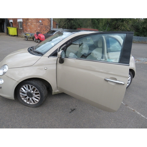 600 - A 2015 BEIGE FIAT 500, 1.2 PETROL 'BF15 EXH' - SORN - LAST MOT EXPIRED MARCH 2022 - ARRIVED ON A LOW... 