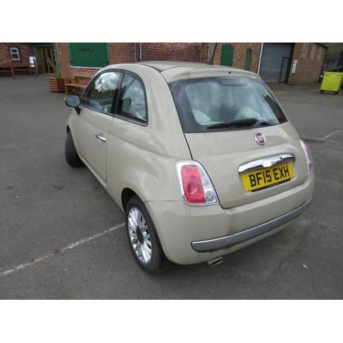 600 - A 2015 BEIGE FIAT 500, 1.2 PETROL 'BF15 EXH' - SORN - LAST MOT EXPIRED MARCH 2022 - ARRIVED ON A LOW... 