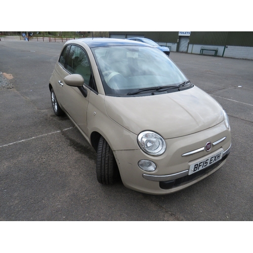 600 - A 2015 BEIGE FIAT 500, 1.2 PETROL 'BF15 EXH' - SORN - LAST MOT EXPIRED MARCH 2022 - ARRIVED ON A LOW... 