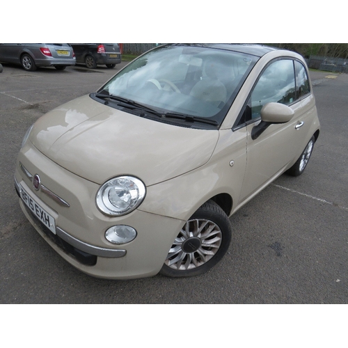 600 - A 2015 BEIGE FIAT 500, 1.2 PETROL 'BF15 EXH' - SORN - LAST MOT EXPIRED MARCH 2022 - ARRIVED ON A LOW... 