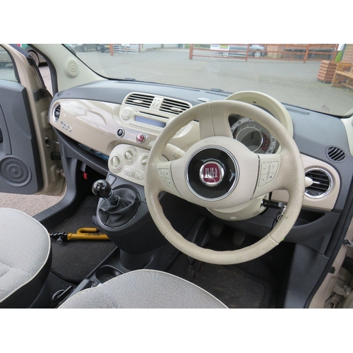 600 - A 2015 BEIGE FIAT 500, 1.2 PETROL 'BF15 EXH' - SORN - LAST MOT EXPIRED MARCH 2022 - ARRIVED ON A LOW... 