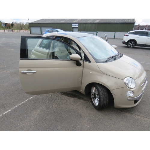 600 - A 2015 BEIGE FIAT 500, 1.2 PETROL 'BF15 EXH' - SORN - LAST MOT EXPIRED MARCH 2022 - ARRIVED ON A LOW... 