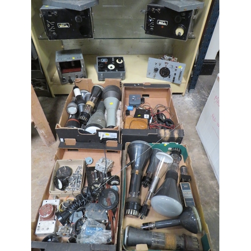 640 - A LARGE ASSORTMENT OF OLD RADIO PARTS AND TESTING EQUIPMENT