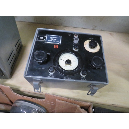 640 - A LARGE ASSORTMENT OF OLD RADIO PARTS AND TESTING EQUIPMENT