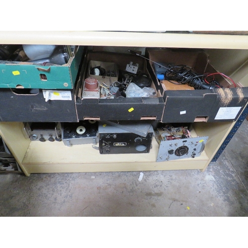 640 - A LARGE ASSORTMENT OF OLD RADIO PARTS AND TESTING EQUIPMENT