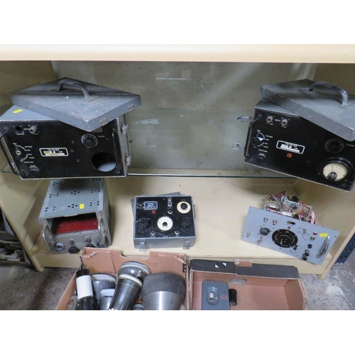 640 - A LARGE ASSORTMENT OF OLD RADIO PARTS AND TESTING EQUIPMENT