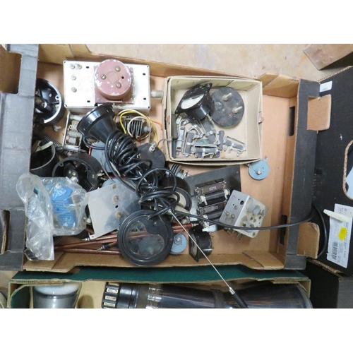 640 - A LARGE ASSORTMENT OF OLD RADIO PARTS AND TESTING EQUIPMENT