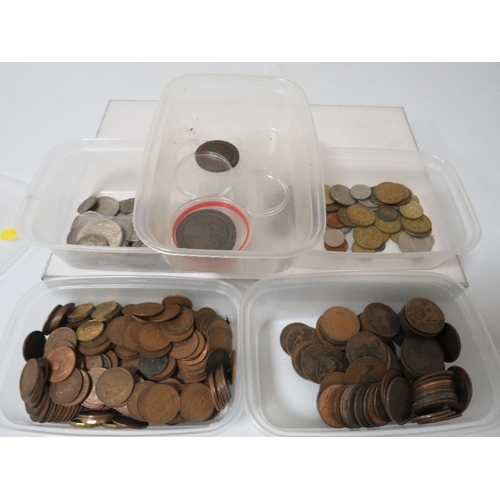 397 - FIVE TUBS OF ASSORTED ENGLISH COINAGE