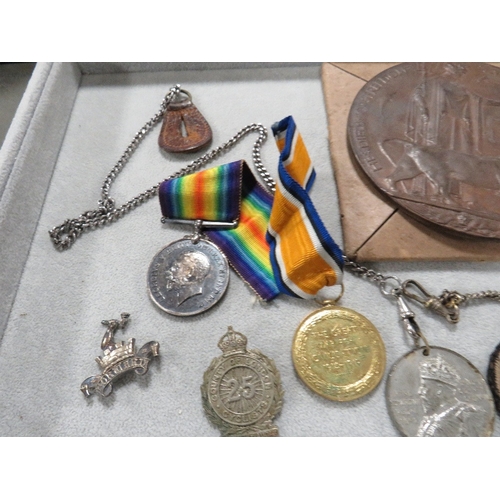 412 - A DEATH PENNY AWARDED TO SERGEANT WILFRED, JAMES STAPLES TANL CORPS BORN 1894 CHELSEA DIED 20/11/17 ... 