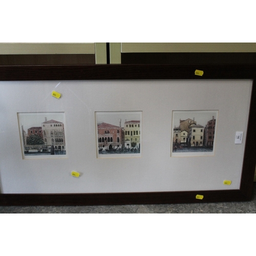 16 - A FRAMED TRIPTYCH OF VENETIAN HOUSES TOGETHER WITH A COLLECTION OF FRAMED VICTORIAN PHOTOGRAPHS (7)