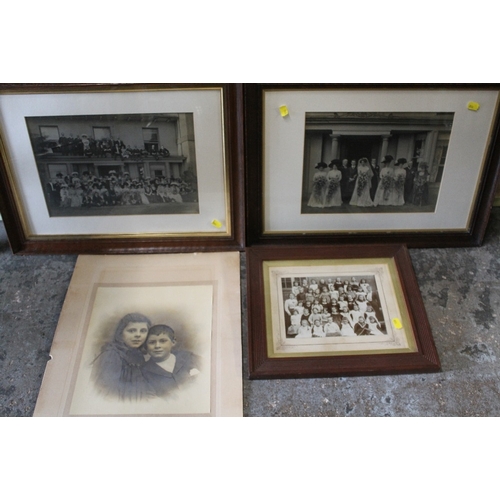 16 - A FRAMED TRIPTYCH OF VENETIAN HOUSES TOGETHER WITH A COLLECTION OF FRAMED VICTORIAN PHOTOGRAPHS (7)