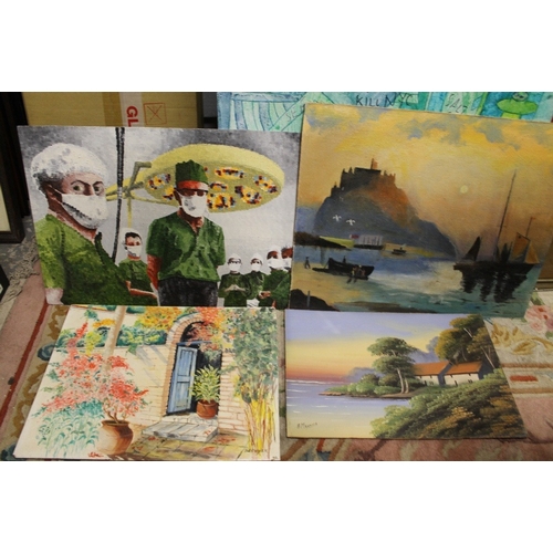 22 - A COLLECTION OF ASSORTED OILS BY VARIOUS ARTISTS (APPROX 16)