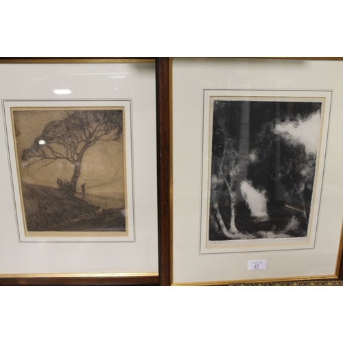 27 - THREE FRAMED AND GLAZED ENGRAVINGS