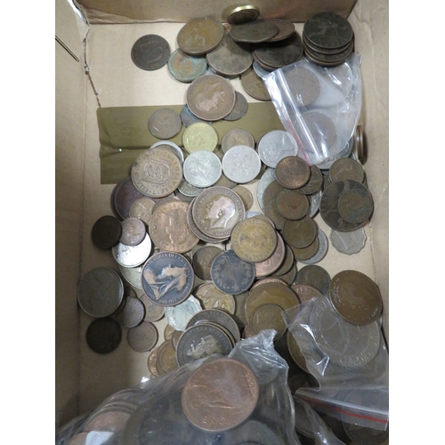 376 - TWO TRAYS OF BRITISH AND WORLD COINS