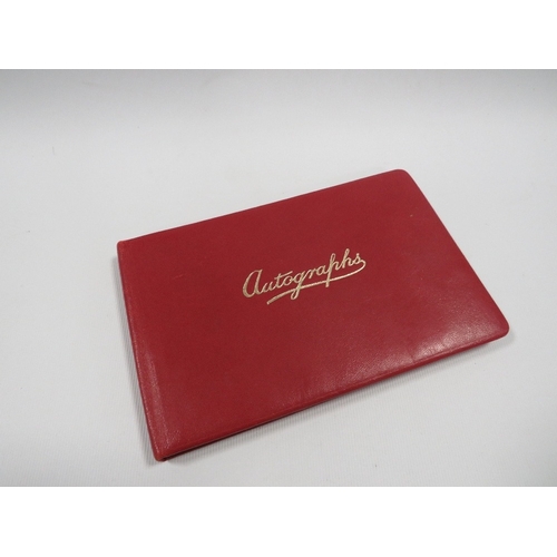 378 - A SMALL RED AUTOGRAPH BOOK CONTAINING EXAMPLES CIRCA 1940