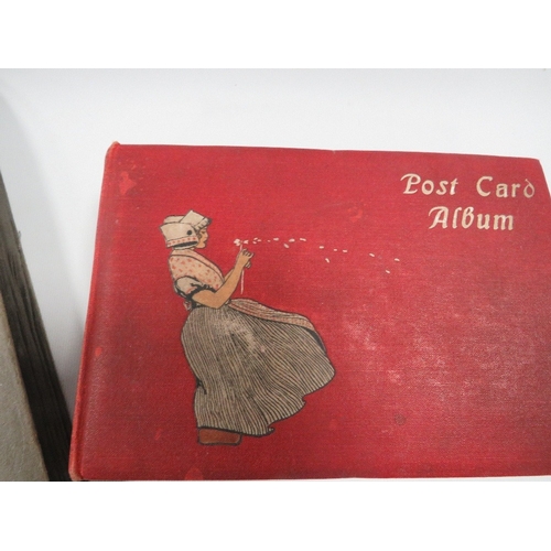 383 - TWO EDWARDIAN POSTCARD ALBUMS AND CONTENTS